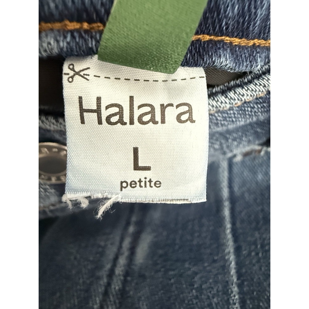 Halara Flex High Waisted Tummy Control Wide Leg Casual Blue Jeans Size Petite L - Picture 5 of 16